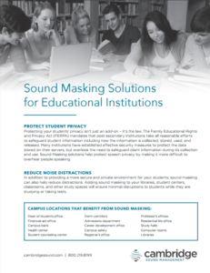 sound masking in colleges and universities and schools