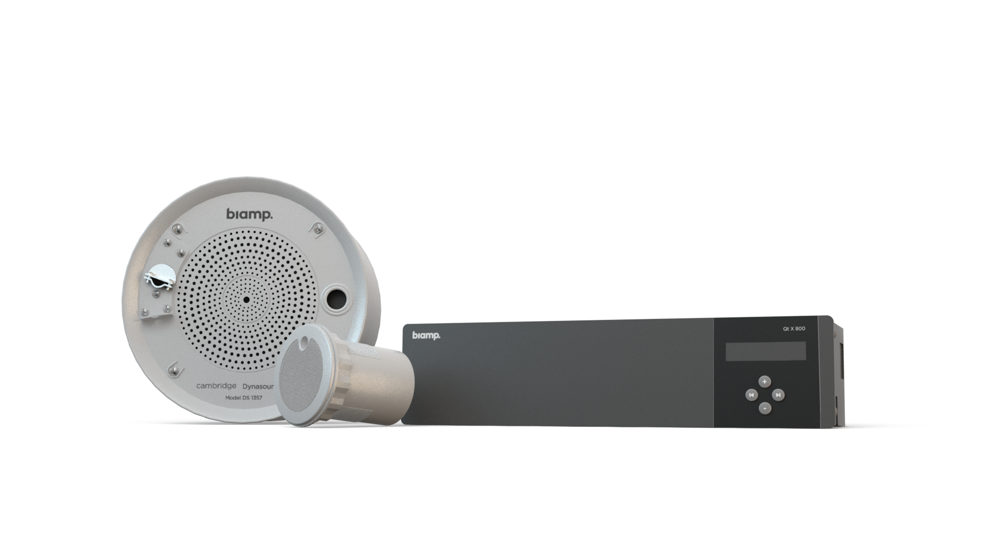 Front view of Qt X 800 sound masking generator with emitters